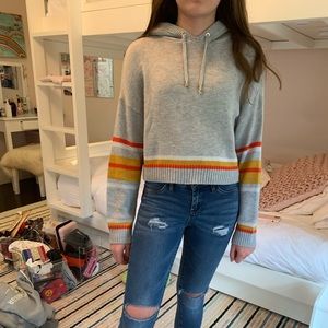 Topshop Cropped Sweater Hoodie